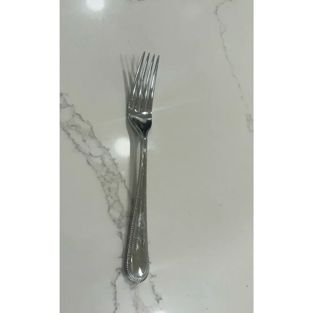 Gorham Madeline Stainless Dinner Fork Glossy‎ 18/10 Flatware Feathers Outline